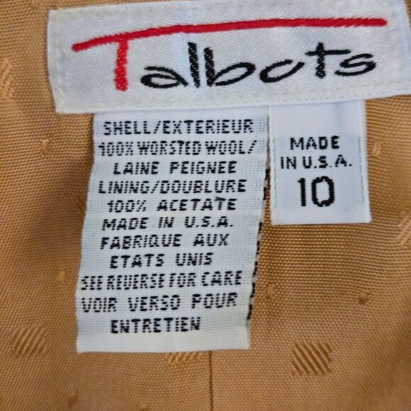 Talbots Vintage Classic Worsted Wool Made In USA Single Breasted Blazer Size 10 - Picture 5 of 5